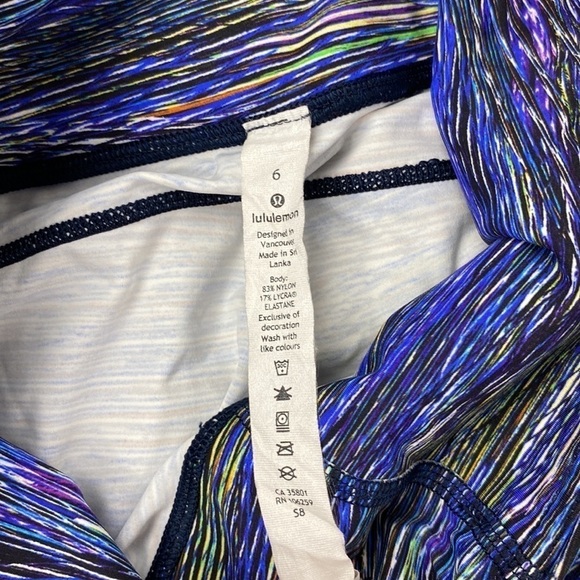 Lululemon Fast and Free Tight 25" *Non-Reflective Nulux Interconnect Blue Multi - Picture 6 of 9
